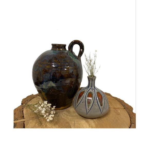 Vintage Pottery Moonshine/Water Jug Pitcher Brown Glazed - Picture 5 of 5